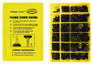 Shear-Loc Press Fit Thumb Screw Knobs Set, 260 piece Black Medley Kit (Metric) - 99-618-1