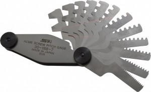 SPI Acme Screw Pitch Gage (30° Metric Gage, foldaway holder with 12 blades; 2 to 10, 12, 16 and 20 mm Pitch) - 30-188-7
