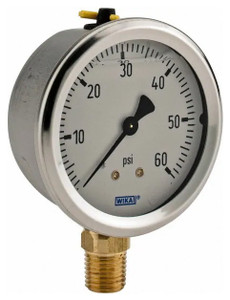 WIKA Oil Filled Air Pressure Gage #9767053, 0-60 PSI - 61-325-7