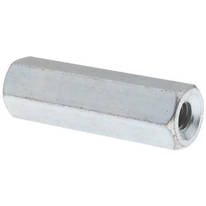 Made in USA M6x1.00 Metric Coarse, 1-1/2" OAL Steel Standard Coupling Nut Zinc-Plated Finish, 7/16" Width Across Flats 250441 - 64827033