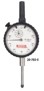 SPI Standard Dial Indicator, 1.000" Range, 0-100 & 0-50-0 Reading - 20-703-5