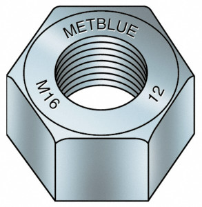 Value Collection M30x3.50 Metric Coarse Steel Right Hand Hex Nut 3.5mm Across Flats, 28.6mm High, Metric Blue Finish UST182808 - 81828659