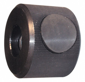 Morton Machine Works M12x1.75 Metric Coarse Thread, Black Oxide Finish, Steel Round Knurled Push Button Thumb Nut 28.5mm Overall Height, 38mm Head Diam KN-712 - 01603042