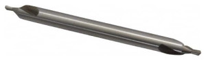 Interstate HSS 60° Combined Drill & Countersink, Long Plain Type, Size #4, 4" Overall Length - 43-254-2