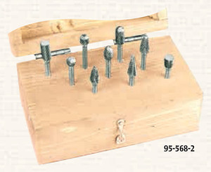 Steel Shank Solid Carbide Burr Set, 9 pc. - 95-568-2