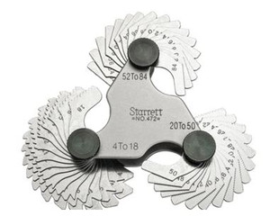 Starrett 472 Screw Pitch Gage, 4-84 TPI, 51 Leaves - 472-1