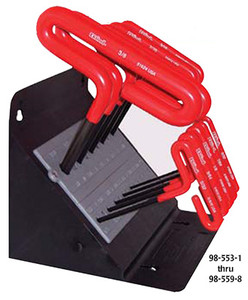 Eklind T-Handle Hex Key Set with Cushion Grip Handle, 6" Shaft, Inch - 98-553-1