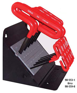 Eklind T-Handle Hex Key Set with Cushion Grip Handle, 9" Shaft, Inch - 98-554-9