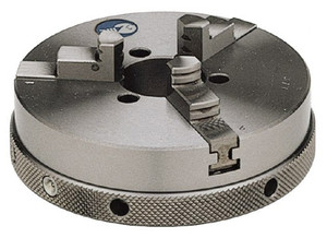 Ultra Short 3 Jaw Scroll Chuck, Type 3Z 3 Jaw 4" Dia. with Internal and External Jaws - 70-220-9