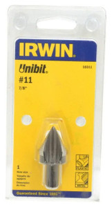 IRWIN Unibit Self-Starting Single Hole Step Drill #10311ZR, 7/8" Hole Dia., 3/8" Shank - 54-332-2