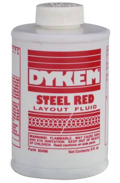 Dykem® 80496 - Steel Red™ Layout Fluid, 8 Ounce, Brush in Cap - 96