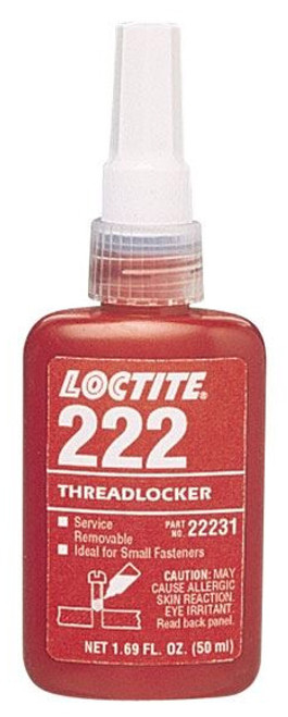 LOCTITE 222MS Threadlocker, Low Strength Model #22231, 50 ml. Tube LOCTITE 222MS Threadlocker, Low Strength Model #22231, 50 ml. Tube