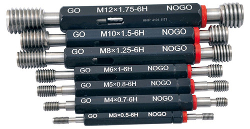 Precise 7 Piece H6 Go-Nogo Metric Thread Plug Gage Set With Handle - 4101-1171 Precise 7 Piece H6 Go-Nogo Metric Thread Plug Gage Set With Handle - 4101-1171