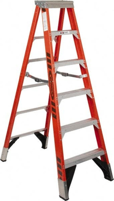 Werner 5 Steps, 6 ft. High, Type IAA Rating, Fiberglass Step Ladder 375 Lb Capacity, 25 Werner 5 Steps, 6 ft. High, Type IAA Rating, Fiberglass Step Ladder 375 Lb Capacity, 25
