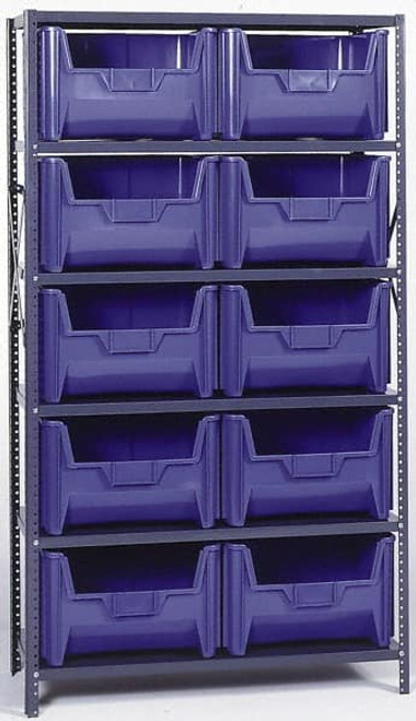 Quantum Storage Systems QSBU-700BL Bin Shelving, Solid, 42x18, 10 Bins, Blue