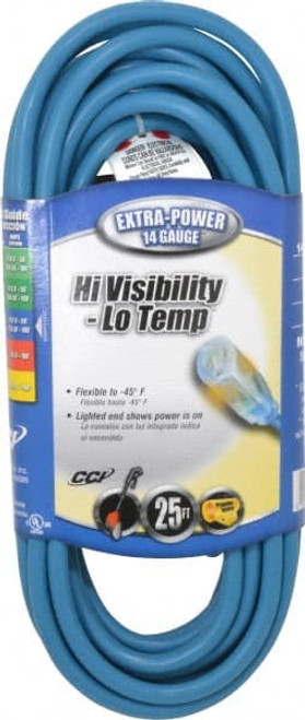 Southwire 25 ft., 14/3 Gauge/Conductors, Blue Outdoor Extension Cord 1 Receptacle, 15 Amps, 125 VAC, UL SJTW, NEMA 5-15P, 5-15R 2467SW8806 - 48441851 Southwire 25 ft., 14/3 Gauge/Conductors, Blue Outdoor Extension Cord 1 Receptacle, 15 Amps, 125 VAC, UL SJTW, NEMA 5-15P, 5-15R 2467SW8806 - 48441851