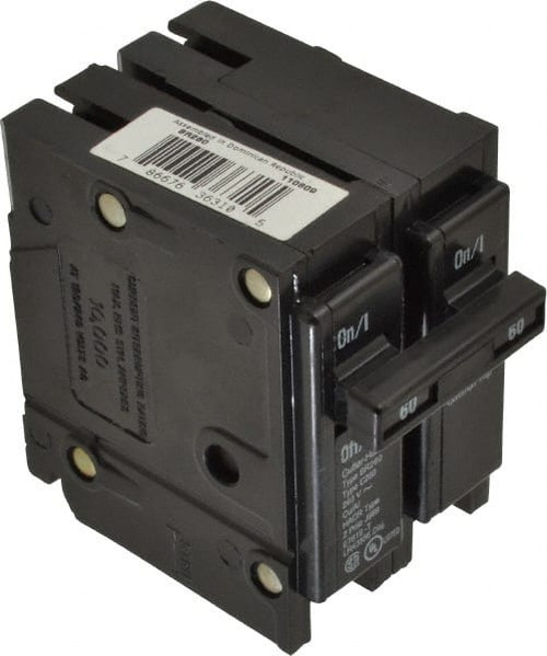 Eaton Cutler-Hammer 60 Amp, 120/240 VAC, 2 Pole, Plug In Type BR Circuit Breaker Thermal Magnetic Trip, 10 kA Breaking Capacity, 8-1/0 AWG BR260 - 00105262