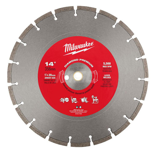 Milwaukee Tool Wet & Dry Cut Saw Blade: 14