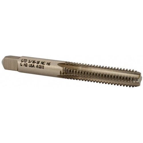 WIDIA Straight Flutes Tap: 5/16-18, UNC, 4 Flutes, Bottoming, 3B, High Speed Steel, Bright/Uncoated 1-1/8