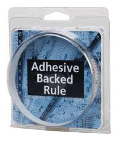 Mylar Adhesive Backed Rule, Horizontal, Left to Right, 1/32" Grad., 1 ft. Length, 1/2" Width, Silver - 32-671-0