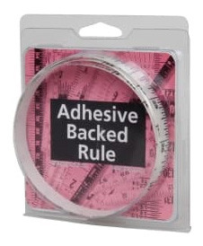 Mylar Adhesive Backed Rule, Horizontal, Left to Right, 1/16" Grad., 3 ft. Length, 1/2" Width, Clear - 32-691-8