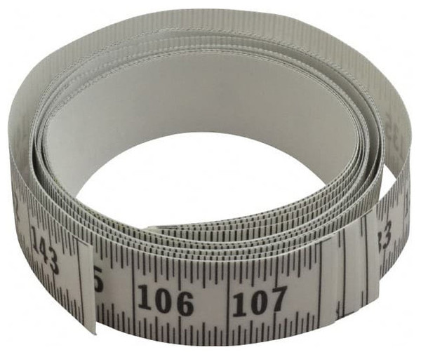 Mylar Adhesive Backed Rule, Horizontal, Left to Right, 1/16" Grad., 12 ft. Length, 1-1/4" Width, Clear - 32-719-7