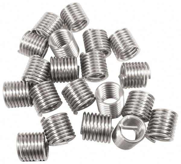 Recoil Screw-Locking Insert: Stainless Steel, M2.2 x 0.45 Metric Coarse, 1D 2.2 mm OAL, Tangless, Bright Finish, Stainless Steel 15012MA - 91908392