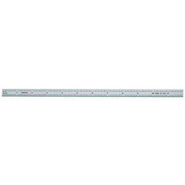 General Steel Rule: 12" OAL, Decimal & Metric Graduation, Flexible, 1/2" OAW Silver, Satin Chrome-Plated, 10" Graduation CF1249MD - 56207285