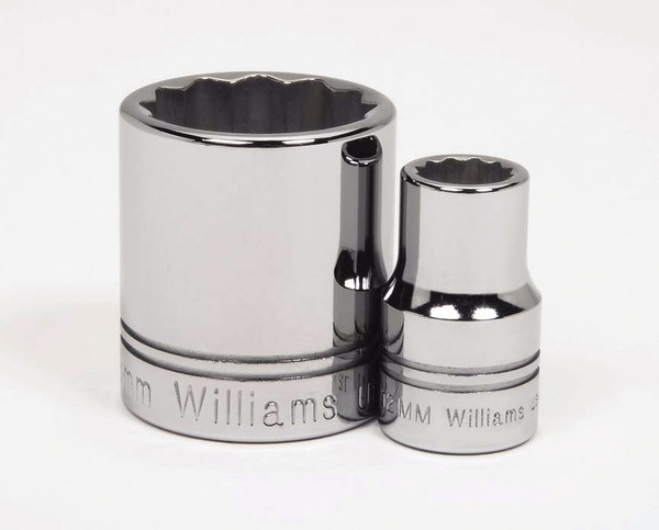 Williams Industrial Tools 1/2" Drive 12-Point Metric 12 mm Shallow Socket - JHWSTM-1212