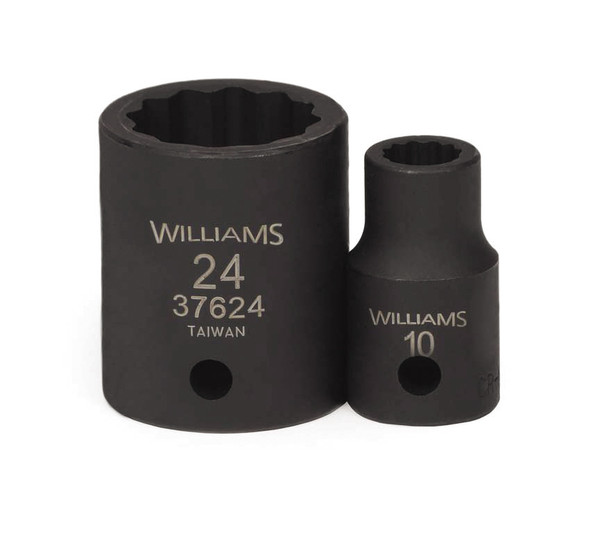 Williams Industrial Tools 1/2" Drive 12-Point Metric 36 mm Shallow Impact Socket - JHW37636