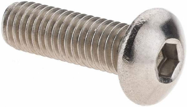Value Collection M5x0.80 16mm Length Under Head Hex Socket Drive Button Socket Cap Screw Fully Threaded, 18-8 Stainless Steel, Metric KP82440 - 70975206