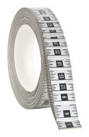 Mylar Adhesive Backed Rule, Horizontal, Right to Left, 1/16" Grad., 60 ft. Length, 1" Width
