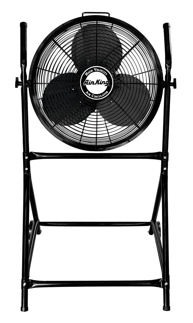 Air King Pivoting Industrial Grade Floor Fan with RollAbout Stand, 18