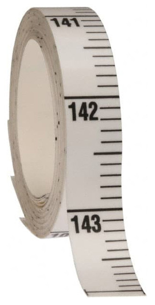 Mylar Adhesive Backed Rule, Vertical, Top to Bottom, 1/10" Grad., 12 ft. Length, 1/2" Width