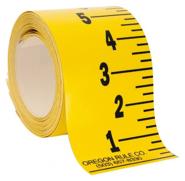 Mylar Adhesive Backed Rule, Vertical, Bottom to Top, 1/4" Grad., 36 ft