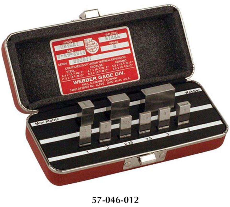Starrettber RS9.MA1 9 Piece Rectangular Metric Grade 2 Precision