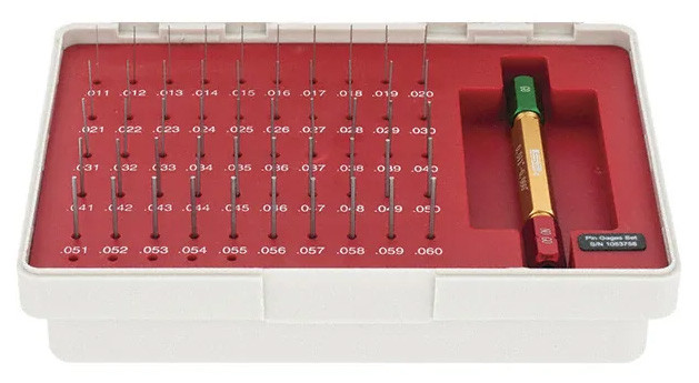SPI Class ZZ Pin Gage Set, Inch, Steel, Plus Tolerance, 0.011 0.060