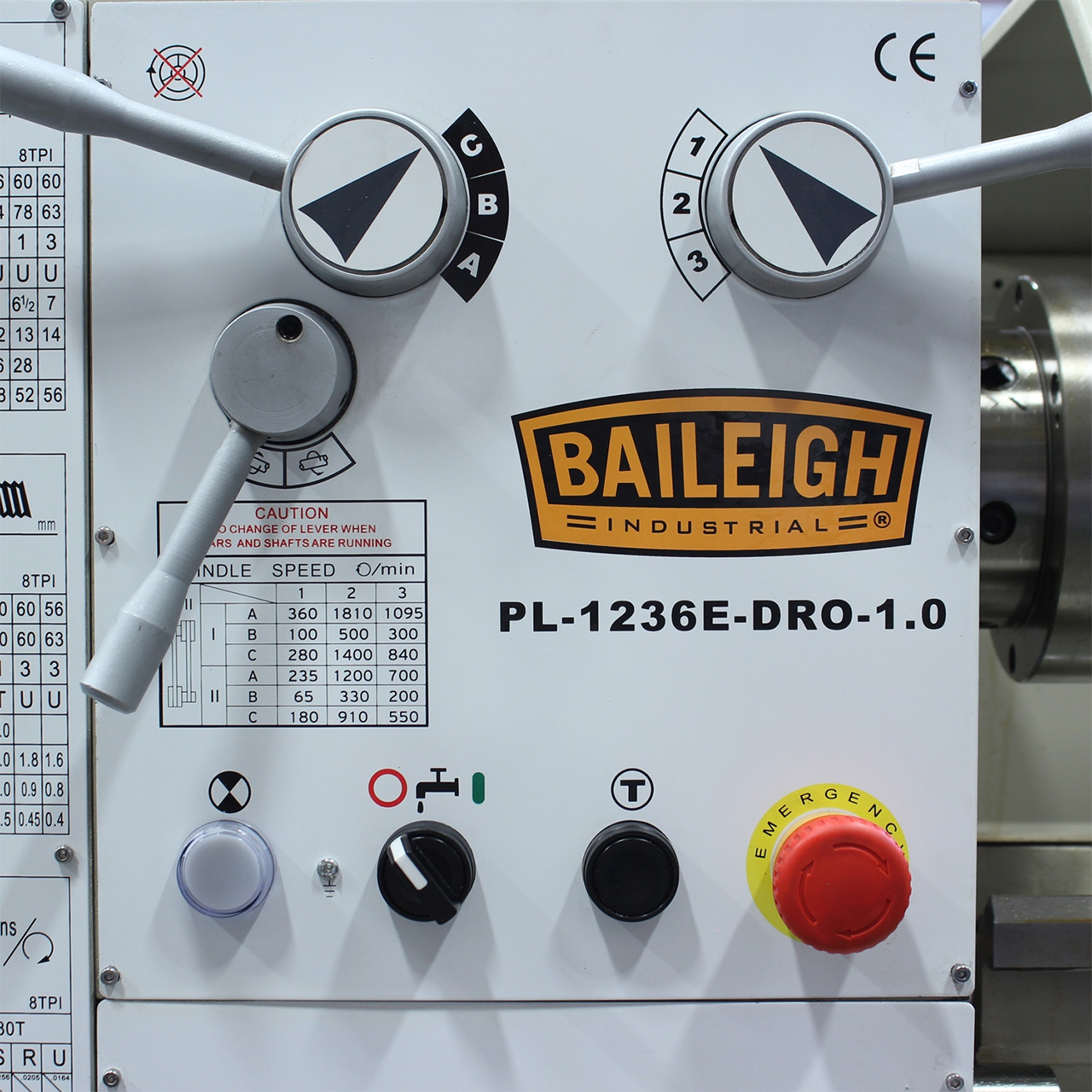 Baileigh PL-1236E-DRO-1.0 Metal Lathe with DRO, 12