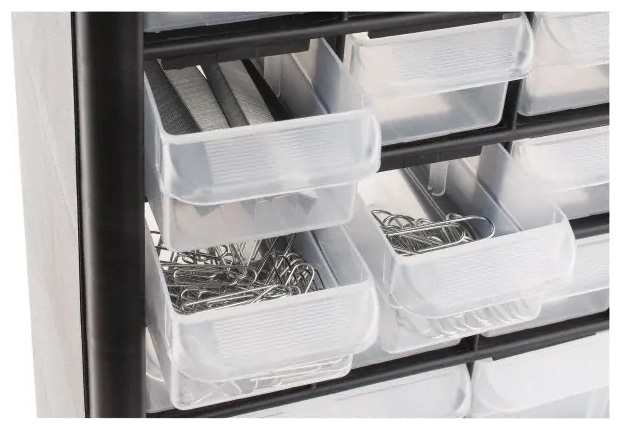 Plastic Storage Cabinet, 44 Drawer (12 Large/32 Small)