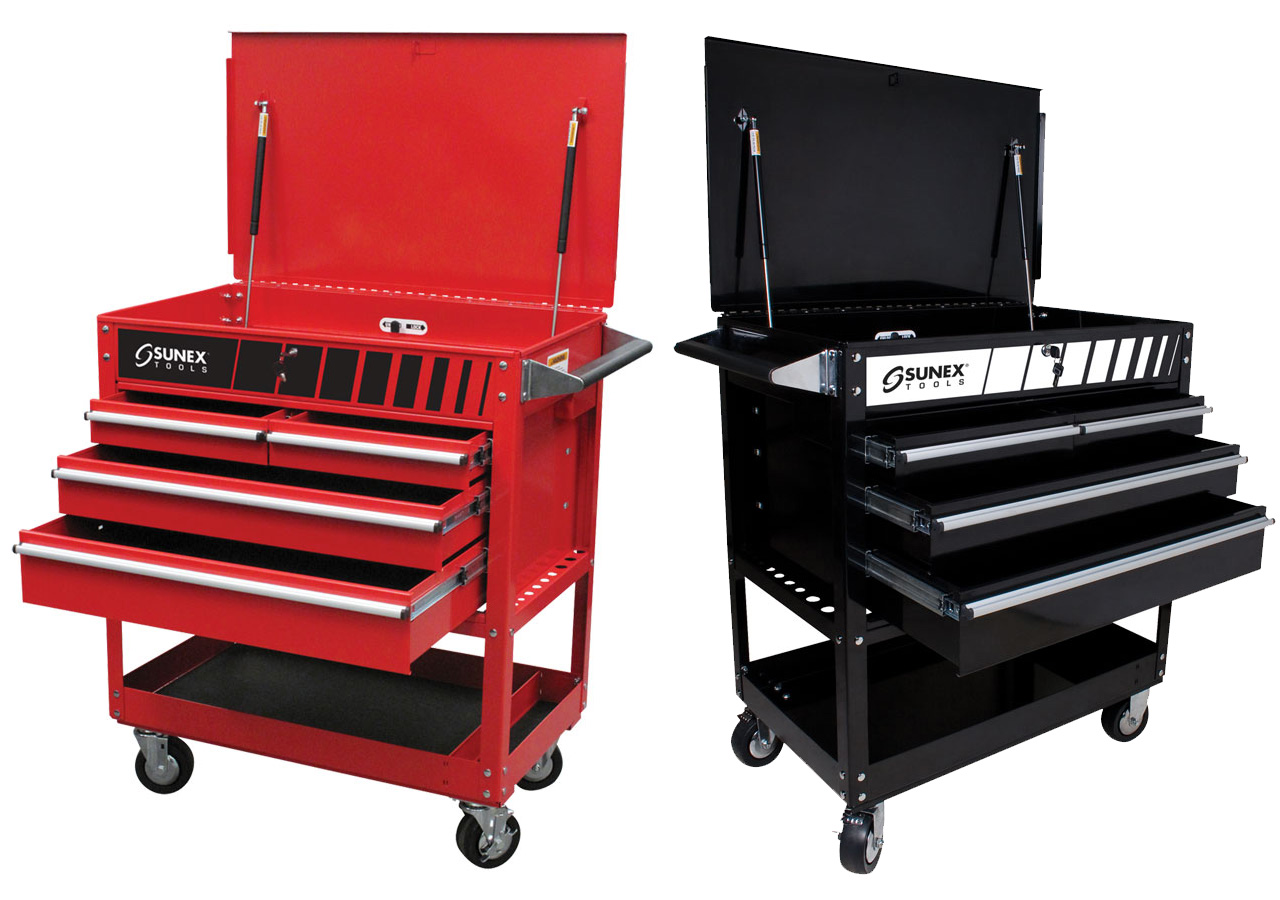 SUNEX 4 Drawer Service Carts with Locking Top| Penn Tool Co., Inc