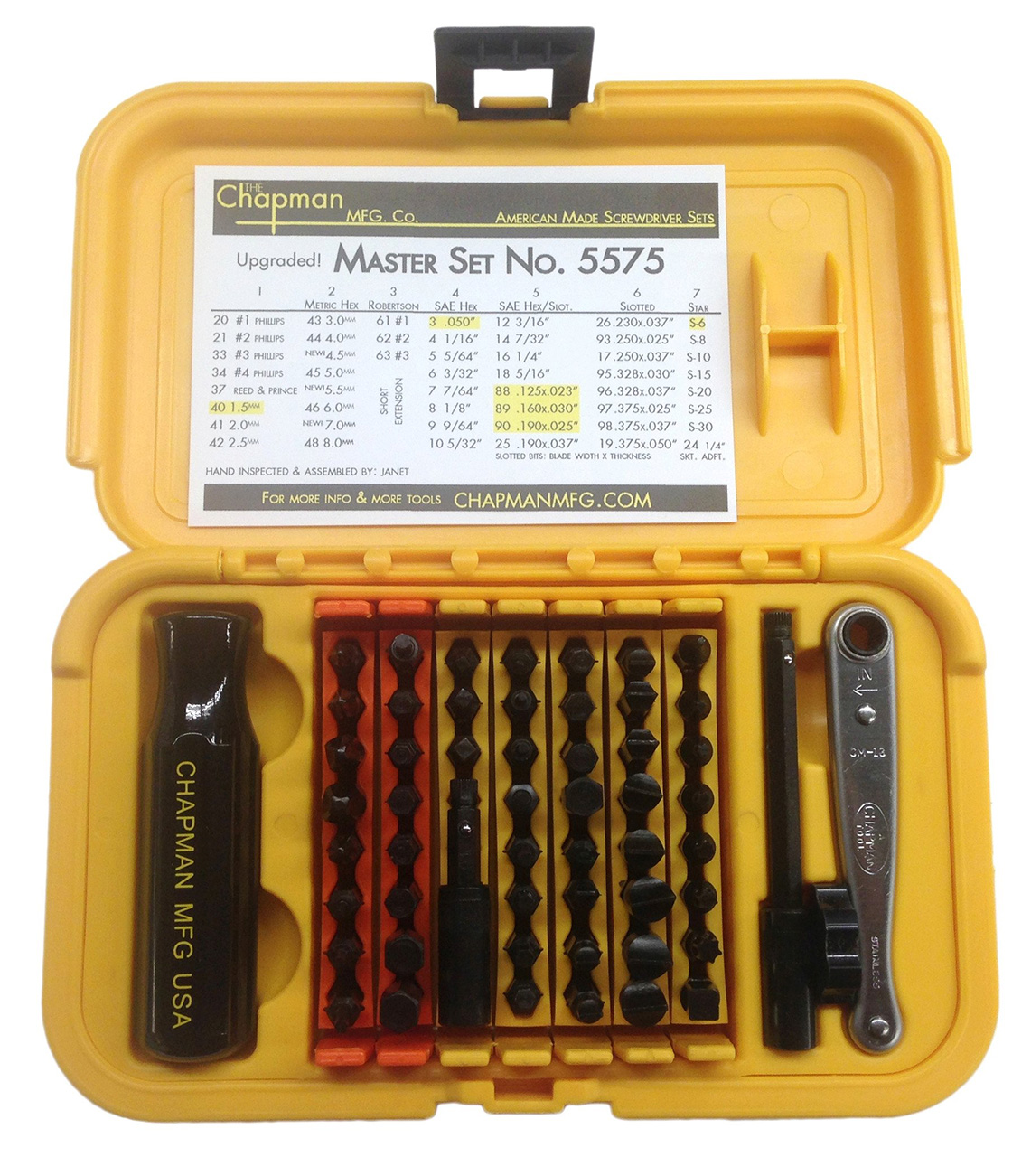 Chapman 56 pc. Master Screwdriver Set - 5575| Penn Tool Co., Inc