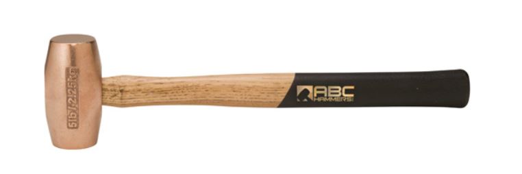 ABC Brass Hammer, 5 lb. with 18 Wood Handle - ABC5BW - Penn Tool Co., Inc