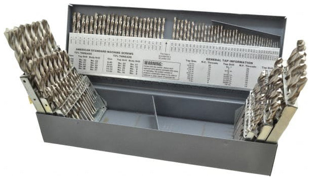 Hertel Jobber Length Drill Set, 115 Pieces, HSS Bright, 118° Drill