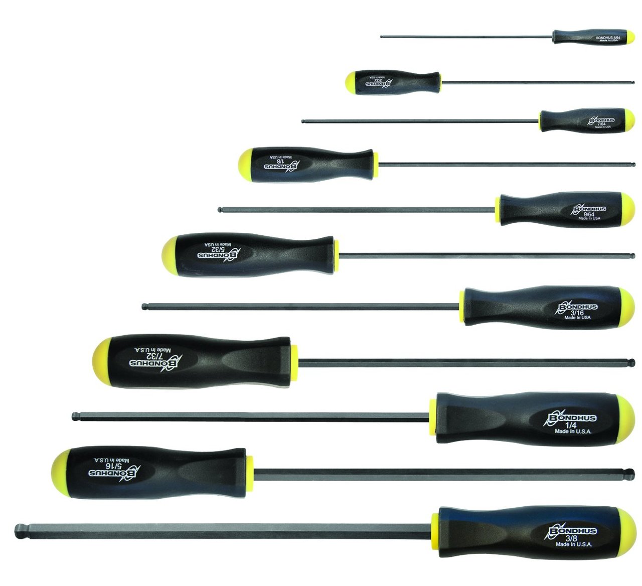 Bondhus 10737 Set of 11 Balldriver Screwdrivers, ProGuard