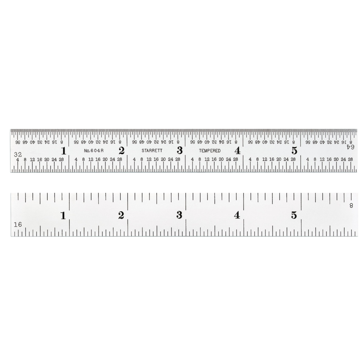 Starrett C604R-6 Steel Rule with Inch Graduations, 6