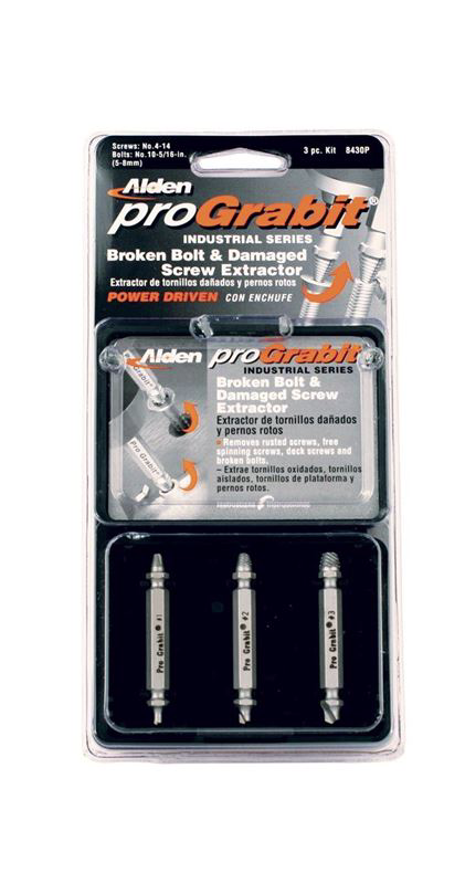 Alden 3 Piece Pro Grabit Screw & Bolt Extractor Set - 8430P| Penn