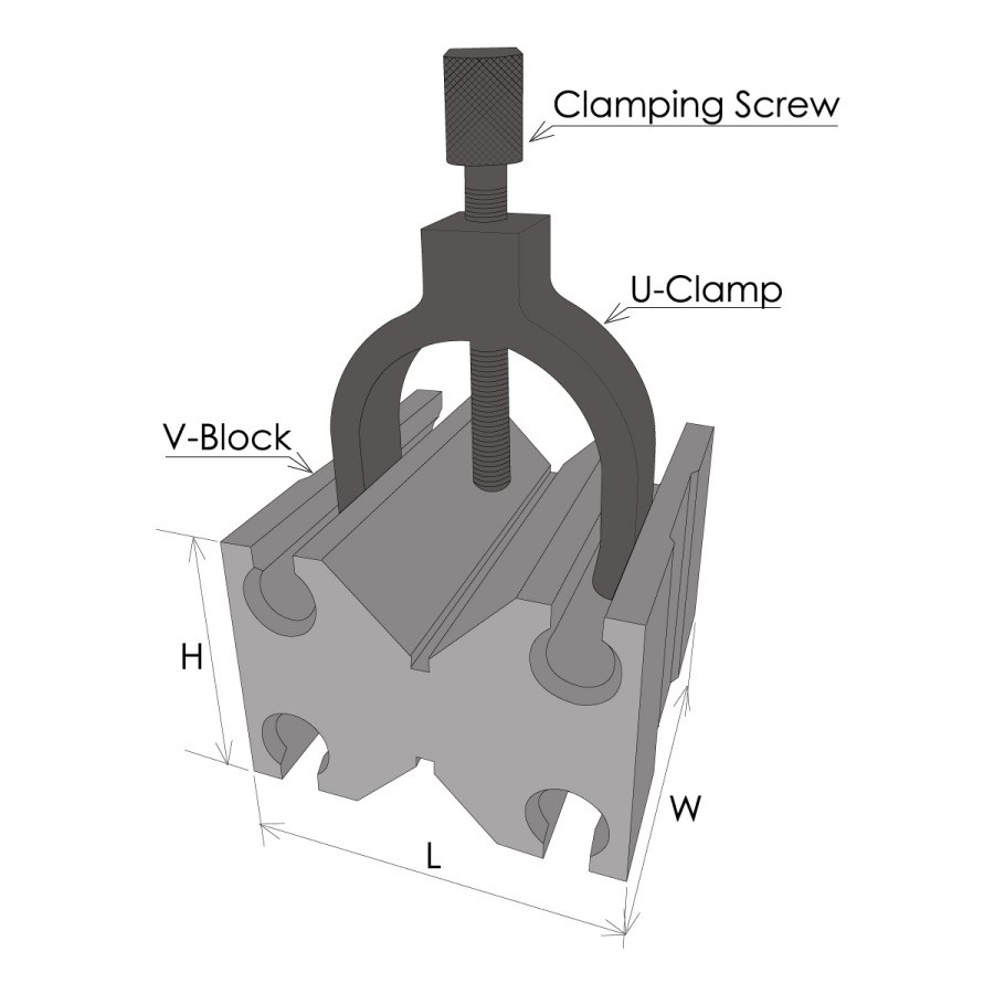 Precise Toolmaker V-Block w/ Slot-In-Clamp 3-1/2