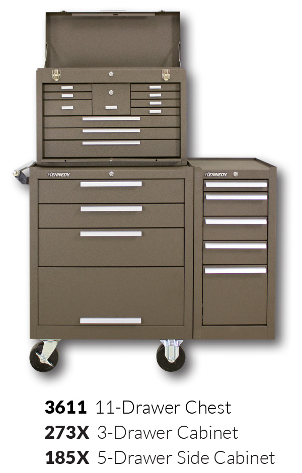 Kennedy® 277XB & 3611B 27W X 18D X53-7/8H 18 Drawer Roller Cabinet &  Machinest Chest Combo