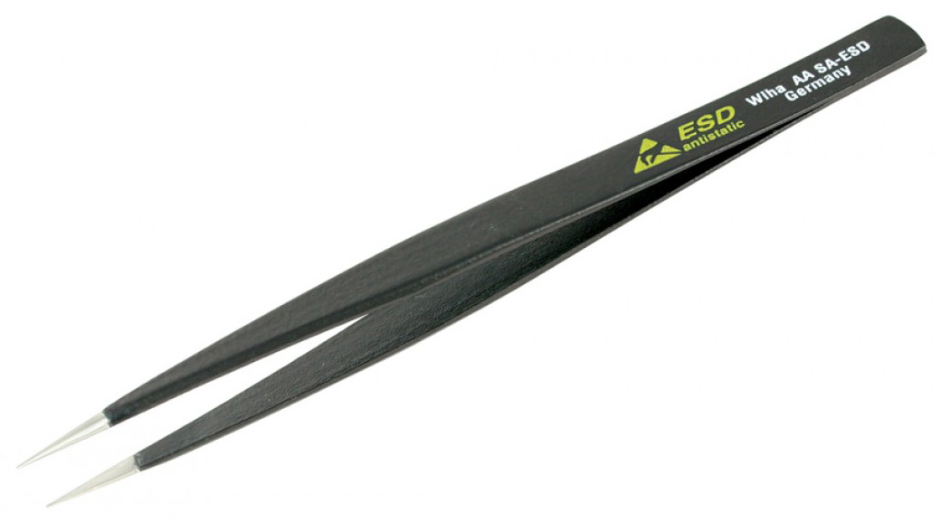 Wiha - ESD Safe Extra Fine 120mm Curved Tweezers (7a SA-ESD)