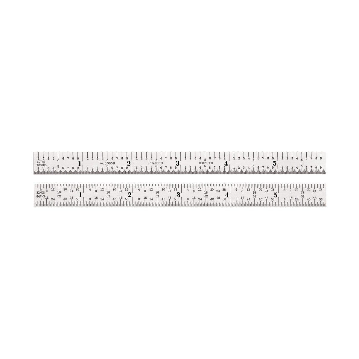 Starrett Steel Rule with Inch Graduations, 6